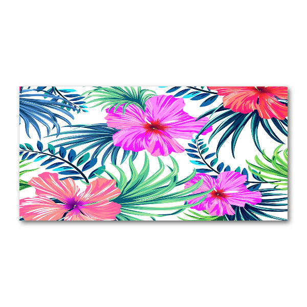 Quadro in vetro acrilico Fiori hawaiani