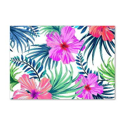 Quadro in vetro acrilico Fiori hawaiani