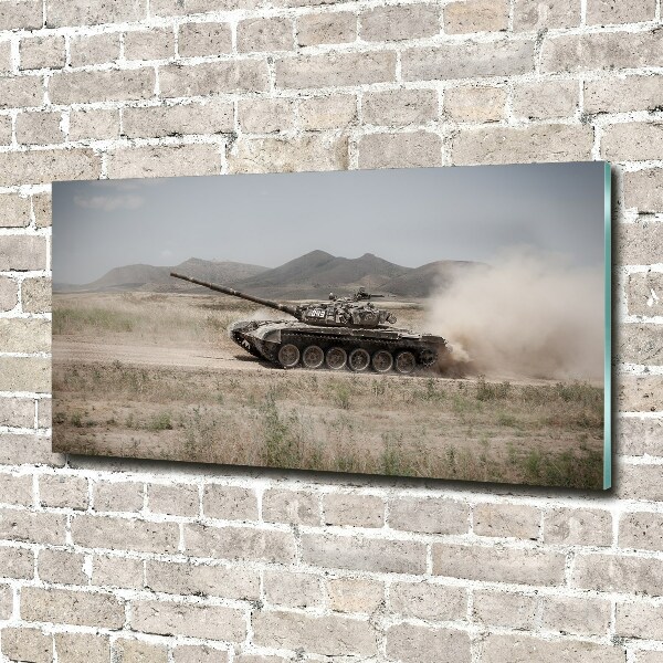 Quadro in vetro acrilico Carro armato nel deserto