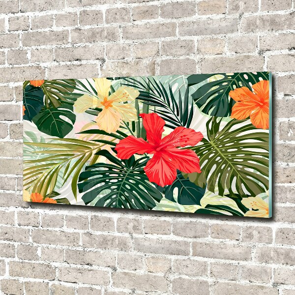 Quadro vetro acrilico Fiori hawaiani
