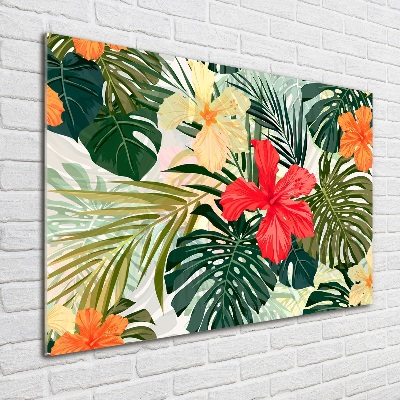 Quadro vetro acrilico Fiori hawaiani