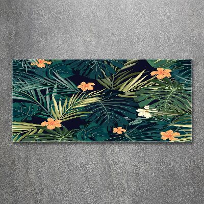 Quadro su vetro acrilico Foglie tropicali