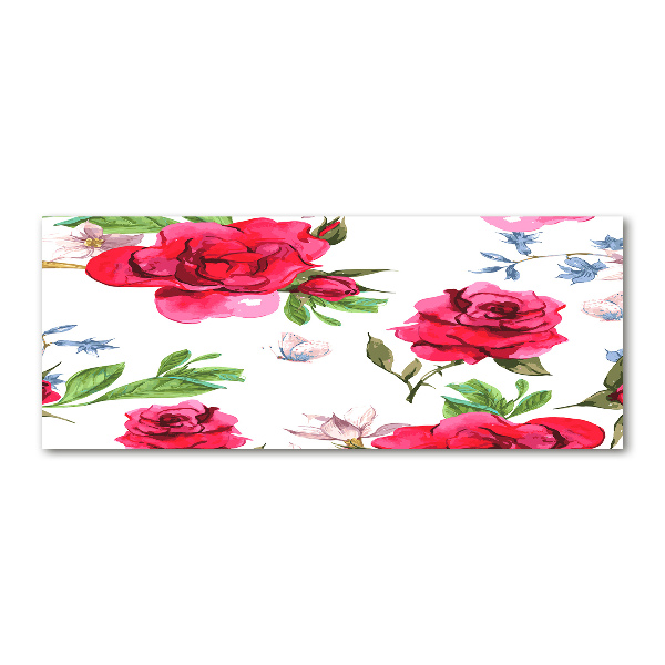 Quadro in vetro acrilico Rose rosse