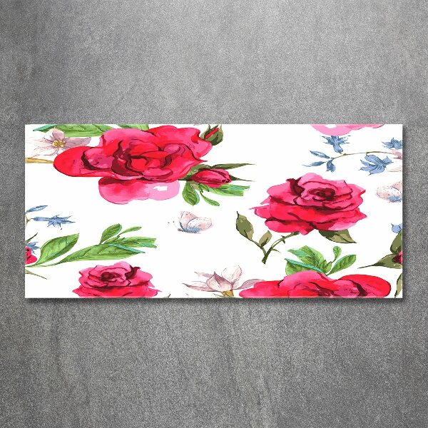 Quadro in vetro acrilico Rose rosse