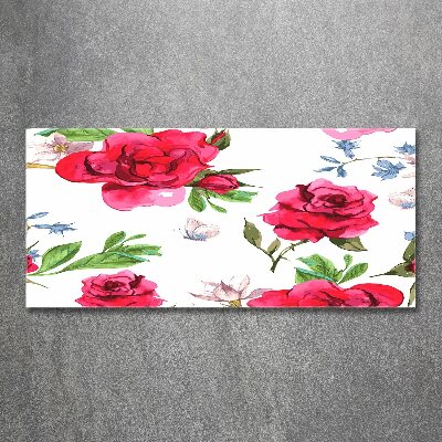 Quadro in vetro acrilico Rose rosse