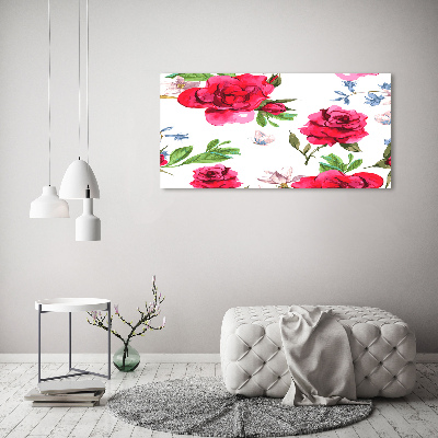 Quadro in vetro acrilico Rose rosse