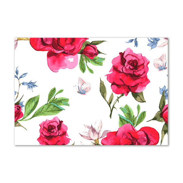 Quadro in vetro acrilico Rose rosse