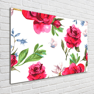 Quadro in vetro acrilico Rose rosse
