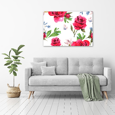 Quadro in vetro acrilico Rose rosse