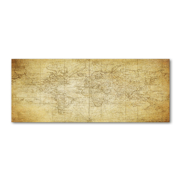 Quadro in vetro acrilico Vecchia mappa del mondo