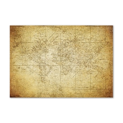 Quadro in vetro acrilico Vecchia mappa del mondo