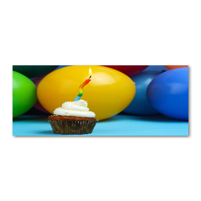 Quadro vetro acrilico Cupcake di compleanno