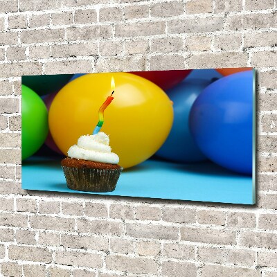 Quadro vetro acrilico Cupcake di compleanno