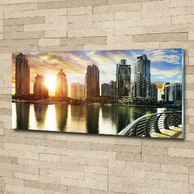 Quadro in vetro acrilico Tramonto a Dubai