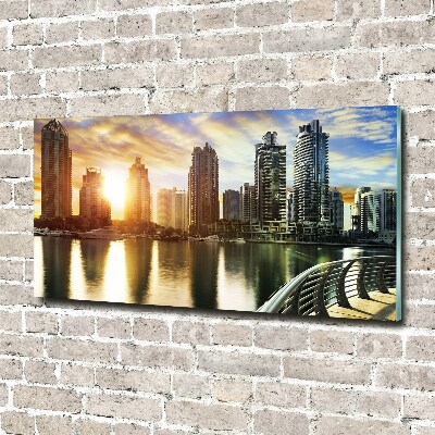 Quadro in vetro acrilico Tramonto a Dubai