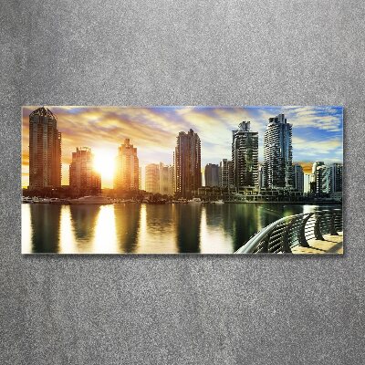 Quadro in vetro acrilico Tramonto a Dubai