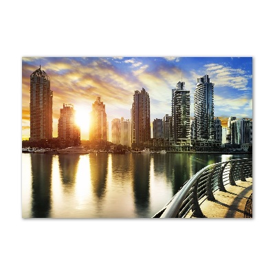 Quadro in vetro acrilico Tramonto a Dubai