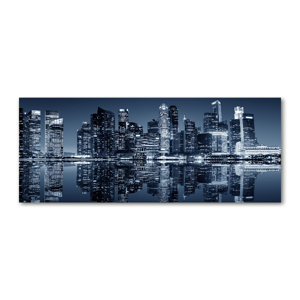 Quadro vetro acrilico Singapore di notte