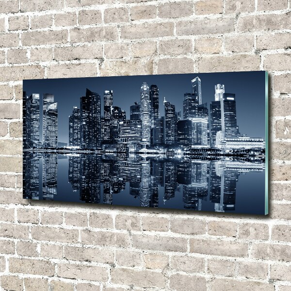 Quadro vetro acrilico Singapore di notte