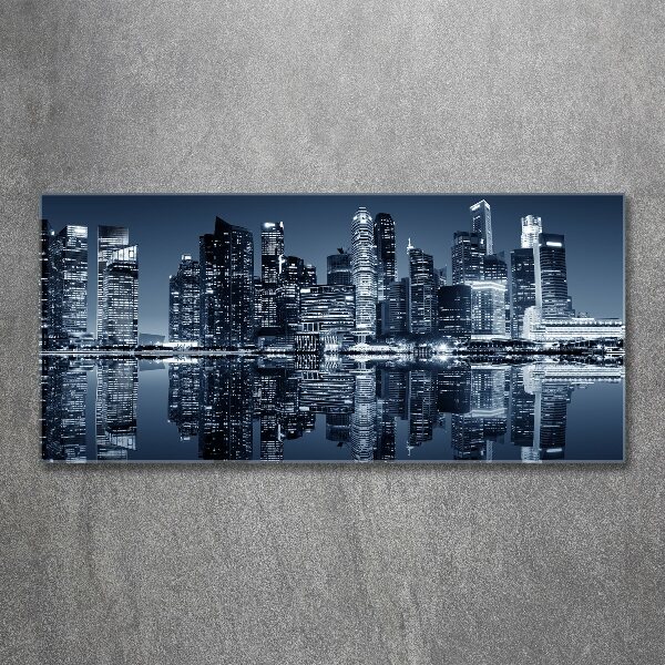 Quadro vetro acrilico Singapore di notte