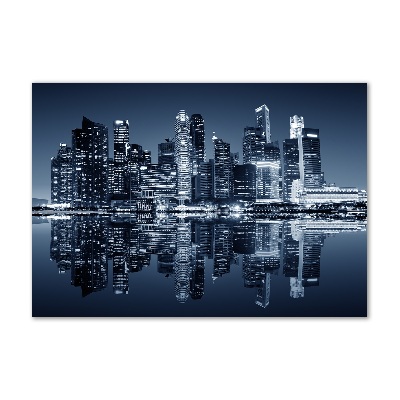 Quadro vetro acrilico Singapore di notte