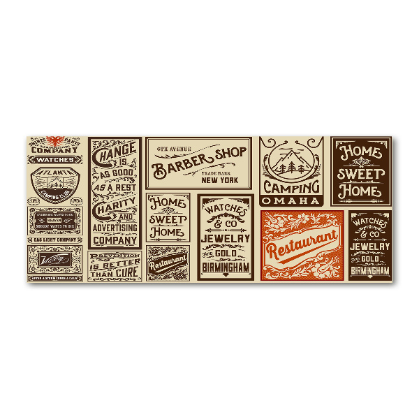 Quadro su vetro acrilico Pubblicità ed etichette