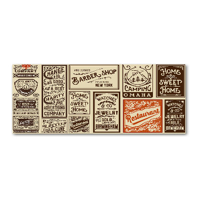 Quadro su vetro acrilico Pubblicità ed etichette