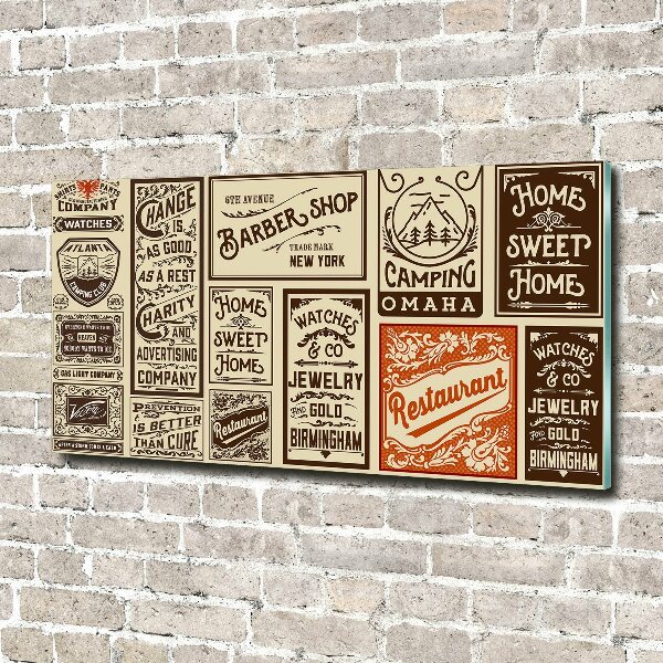 Quadro su vetro acrilico Pubblicità ed etichette