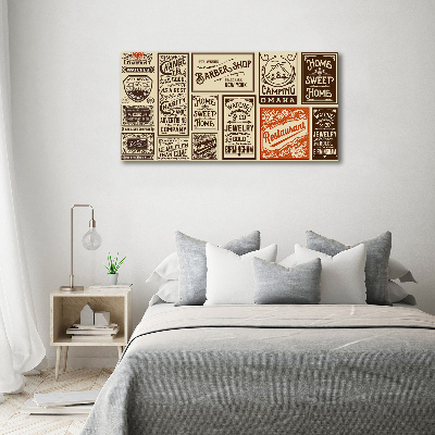 Quadro su vetro acrilico Pubblicità ed etichette