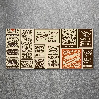 Quadro su vetro acrilico Pubblicità ed etichette