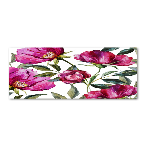 Quadro in vetro acrilico Peonie rosa