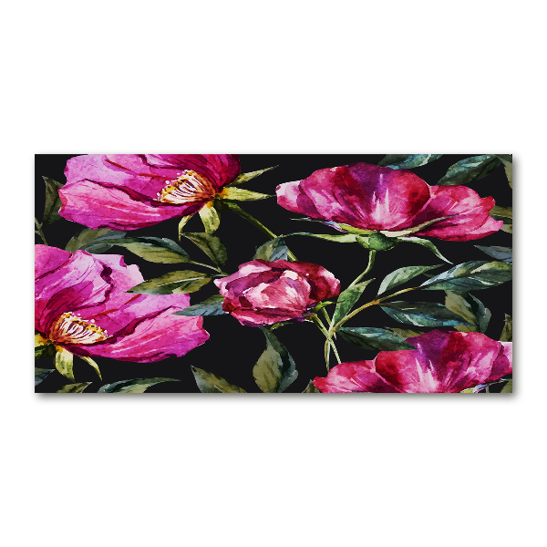 Quadro vetro acrilico Peonie rosa