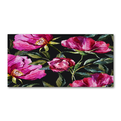 Quadro vetro acrilico Peonie rosa