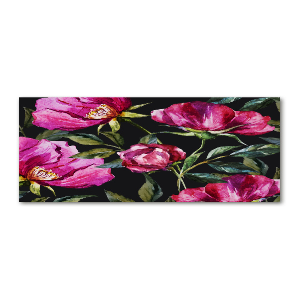 Quadro vetro acrilico Peonie rosa