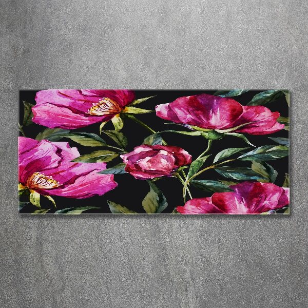 Quadro vetro acrilico Peonie rosa