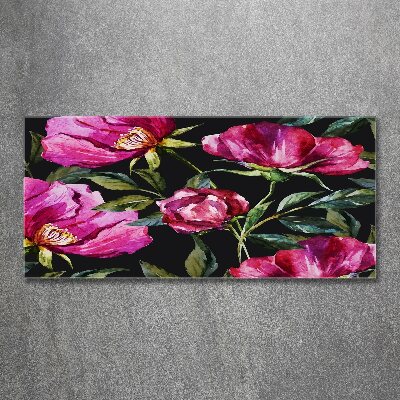 Quadro vetro acrilico Peonie rosa