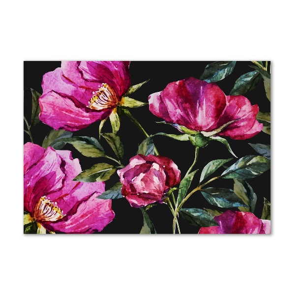 Quadro vetro acrilico Peonie rosa