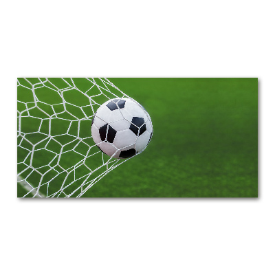Quadro in vetro acrilico La palla è in porta