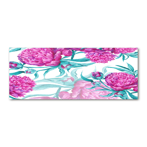 Quadro su vetro acrilico Peonie rosa