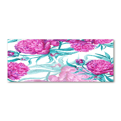 Quadro su vetro acrilico Peonie rosa