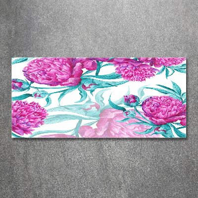 Quadro su vetro acrilico Peonie rosa