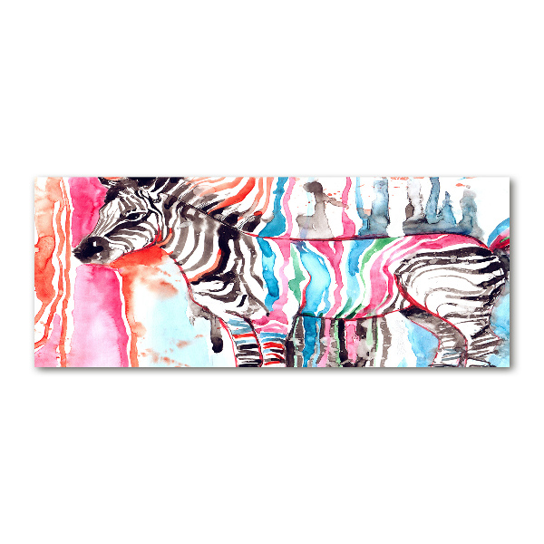 Quadro vetro acrilico Zebra colorata