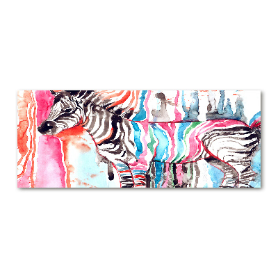 Quadro vetro acrilico Zebra colorata