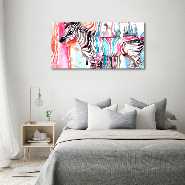 Quadro vetro acrilico Zebra colorata