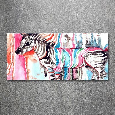 Quadro vetro acrilico Zebra colorata