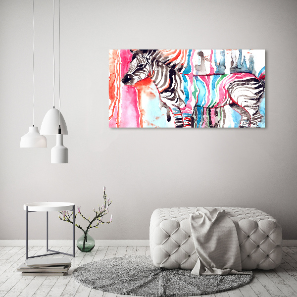 Quadro vetro acrilico Zebra colorata