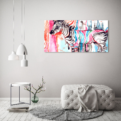 Quadro vetro acrilico Zebra colorata