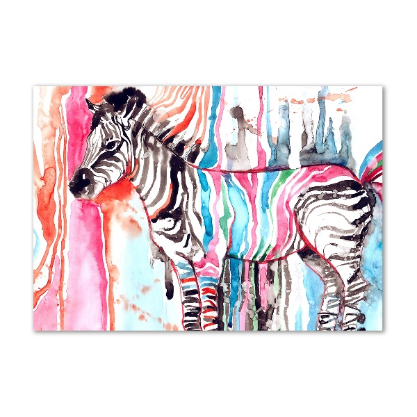 Quadro vetro acrilico Zebra colorata