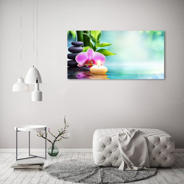 Quadro su vetro acrilico Orchidea di bambù