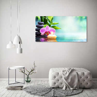Quadro su vetro acrilico Orchidea di bambù